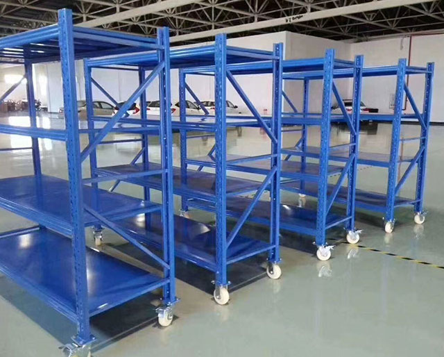 Warehouse Wheel Shelving Steel Racking System